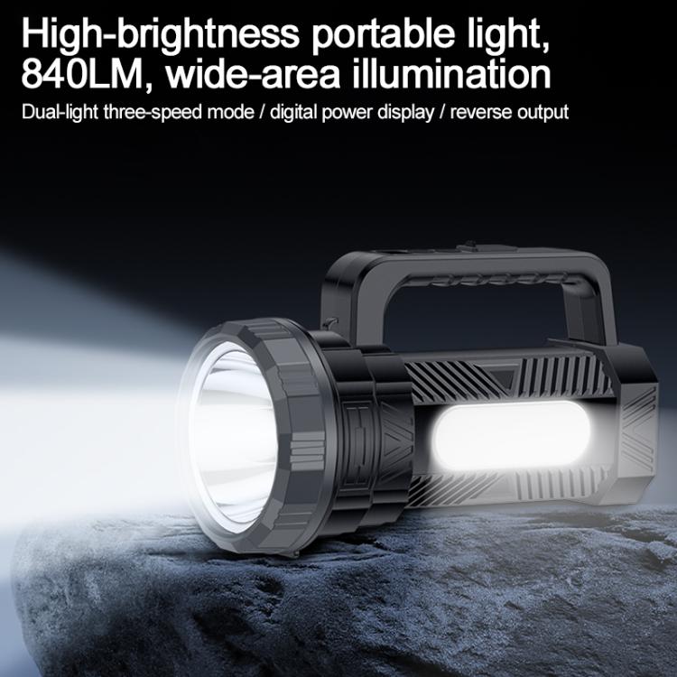 Yesido TC12 Outdoor Emergency Multifunctional Rechargeable Dual Lamp Lighting Flashlight, TC12