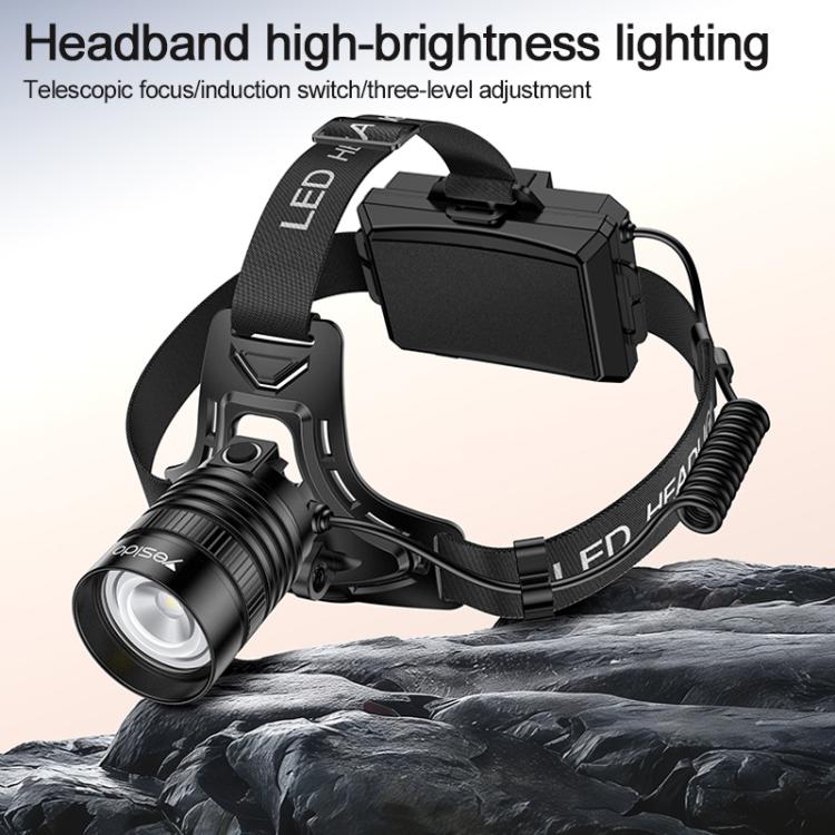 Yesido TC13 500LM Wave Sensor 3 Modes Zoomable LED Headlamp, TC13