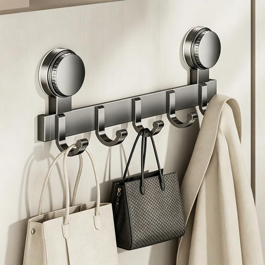 No-drill Door Back Vacuum Suction Cup Hooks Storage Rack, Upgraded Single Row 3-hook, Upgraded Single Row 4-hook, Upgraded Single Row 5-hook, Upgraded Single Row 6-hook, Upgraded Single Row 7-hook, Upgraded Single Row 8-hook, Upgraded Double Row 3-hook...