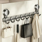 No-drill suction cup hook rack featuring brushed metal hooks and suction cups for coats
