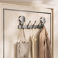 No-drill door back suction cup hook rack with single row of multiple coat hooks