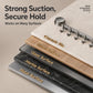 Suction cup hook rack with suction cups and hooks on wood, glass, marble, and metal surfaces