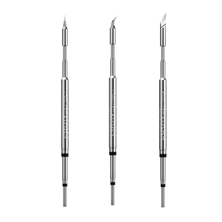Lead-free soldering iron tips set, three slender metal tips with pointed ends