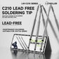 Lead-free C210 series soldering tips with roller-style holder illustration