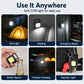 Black COB LED keychain flashlight with bright square light for portable use