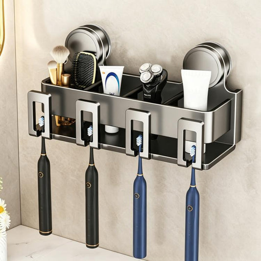 No-drill Vacuum Suction Cup Toothbrush Holder, 2-person, 3-person, 4-person, 2-person with Cup, 3-person with Cup, 4-person with Cup