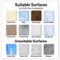 Drill-free mounting surfaces guide for suction cup tissue box holder, suitable and unsuitable