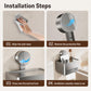 No-drill suction cup tissue box holder installation, hand presses suction mount to wall