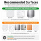 Suction-cup laundry drying rack shown with recommended smooth surface use
