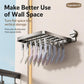 No-drill suction-cup laundry drying rack with metal clips for balcony