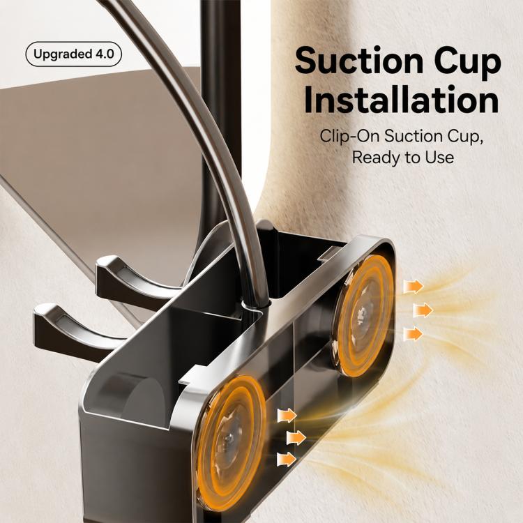 Suction-cup installation clip with rotating base for wall-mounted hair dryer holder