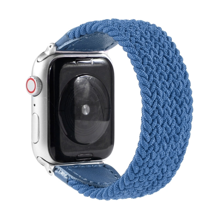 Nylon + Leather Braided Watchband For Apple Watch Series 6 & SE & 5 & 4 40mm / 3 & 2 & 1 38mm, S, M, L