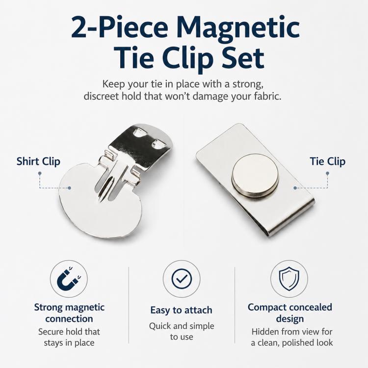 Wrinkle-resistant Automatically Fixed Shirt Magnetic Invisible Tie Clip