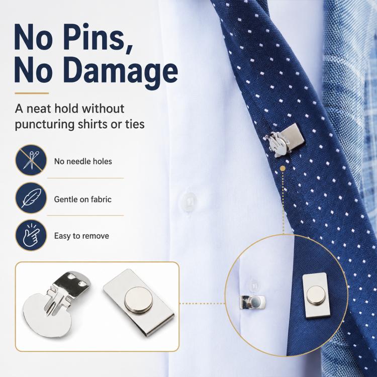 Wrinkle-resistant Automatically Fixed Shirt Magnetic Invisible Tie Clip
