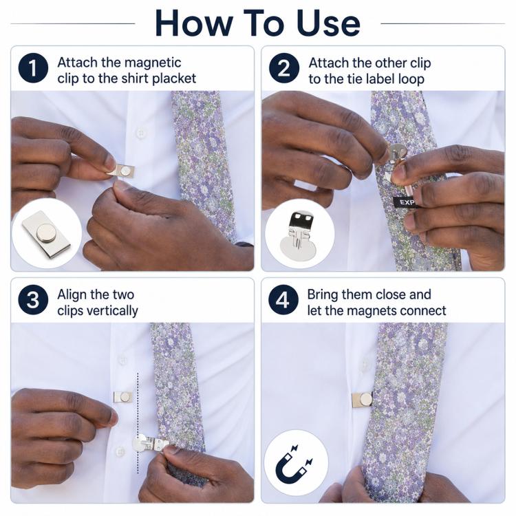 Wrinkle-resistant Automatically Fixed Shirt Magnetic Invisible Tie Clip
