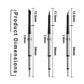 C115 soldering iron tip size diagram, needle point with 12mm/28mm dimensions