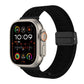 Black braided nylon watch band with magnetic buckle