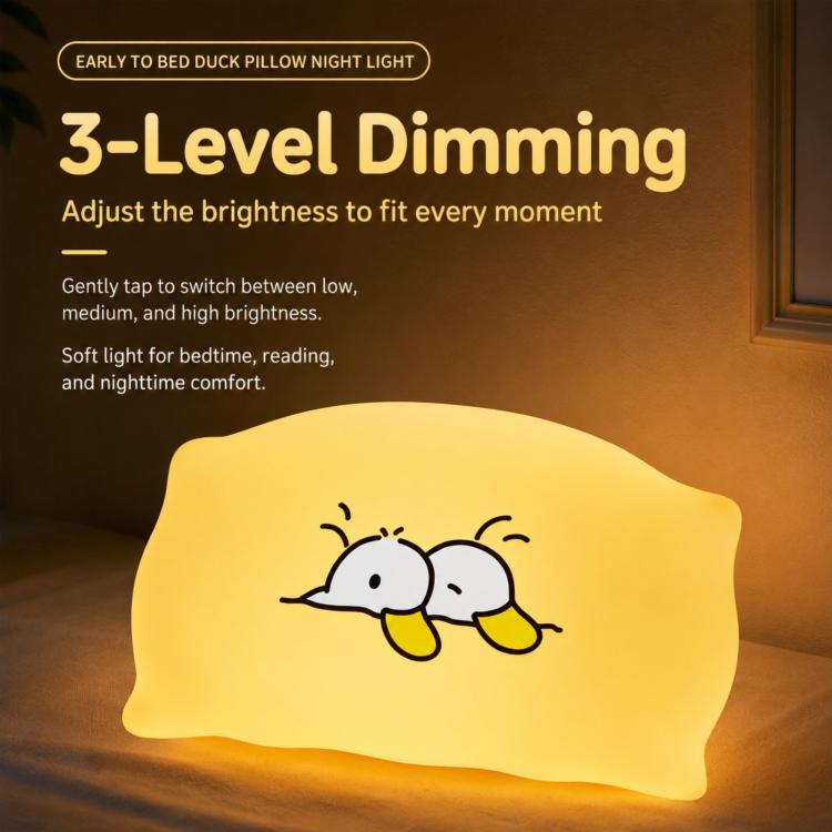 ZHL001Y Early To Bed Pillow Duck Night Light Touch Sensor Bedside Lamp