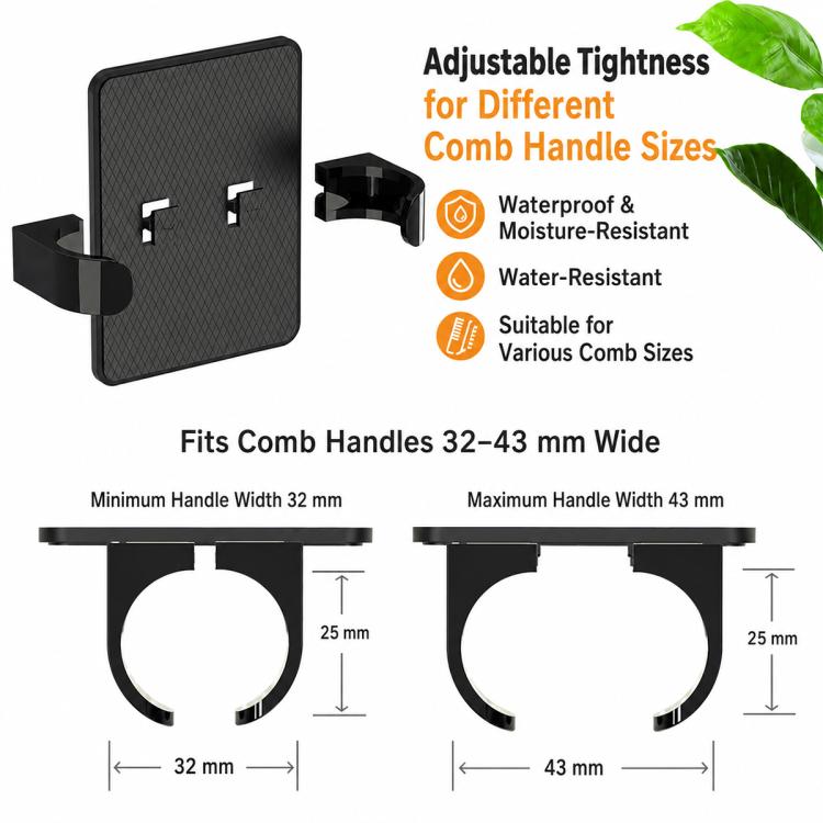 No-drill Comb Holder Wall Mount Storage Rack