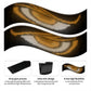 Flexible LED matrix display screen with black backing and warm white/orange wavy eye lights