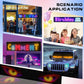 Flexible LED matrix display screens showing colorful messages for events and vehicle use