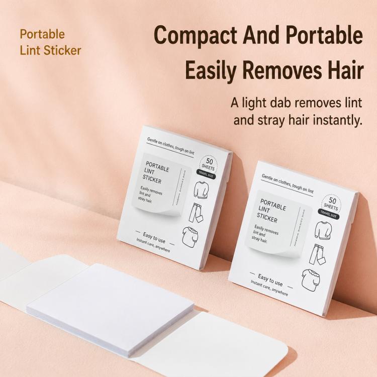 Compact lint remover sticker packs with white adhesive sheets for quick use
