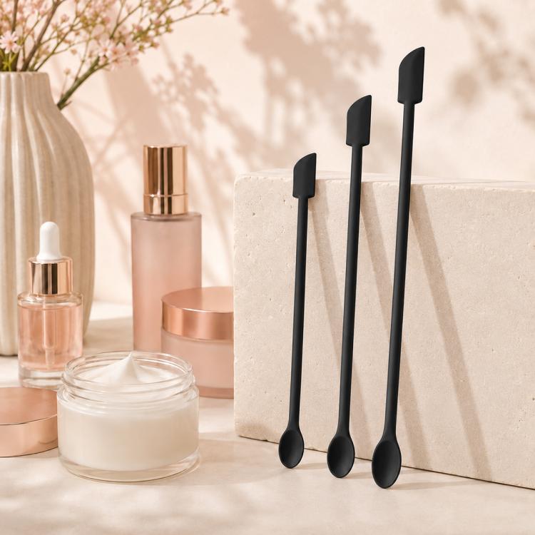 3pcs / Set Mini Double-headed Cosmetic Bottle Silicone Scraper Spoon