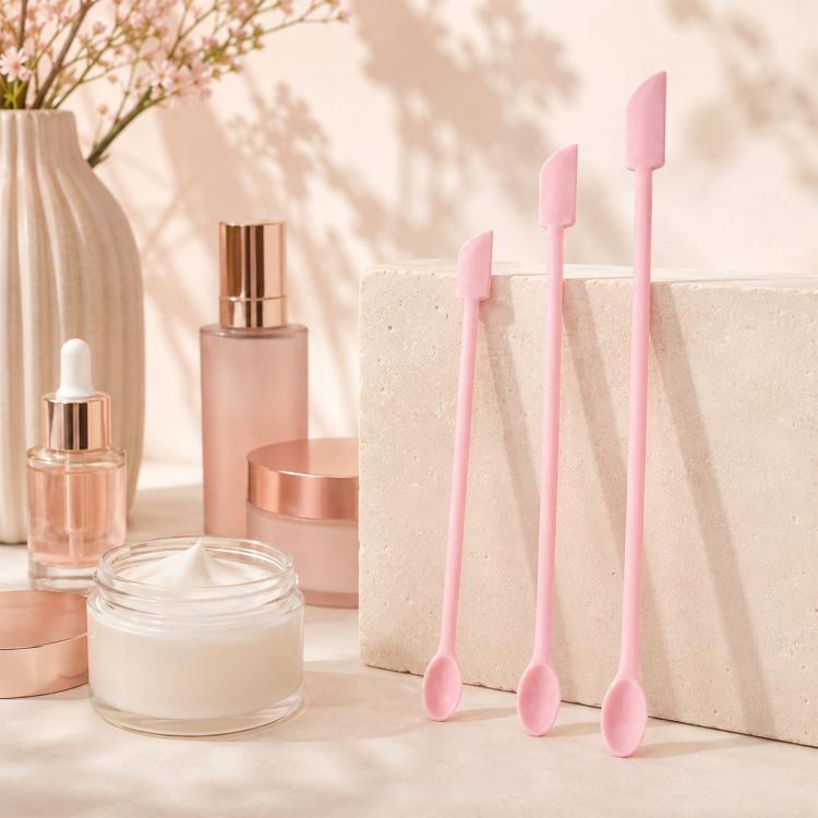 3pcs / Set Mini Double-headed Cosmetic Bottle Silicone Scraper Spoon