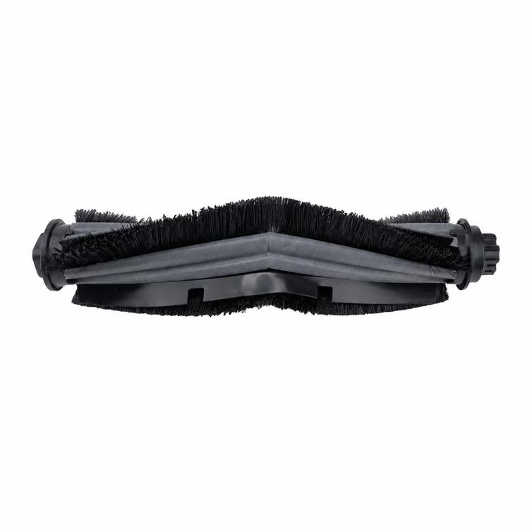 Black main roller brush with rotating bristles and plastic end caps