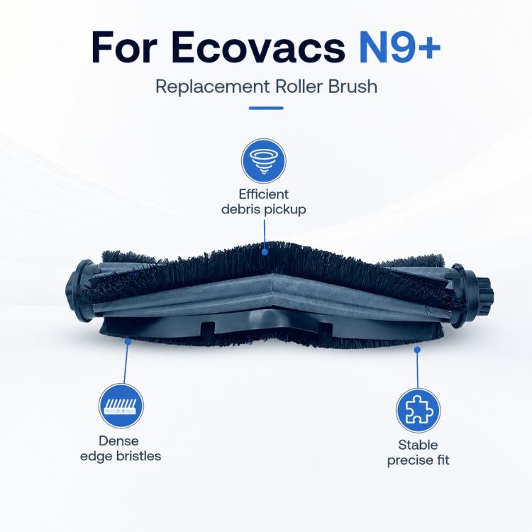 Replacement roller brush for robot vacuum, black with dense bristles