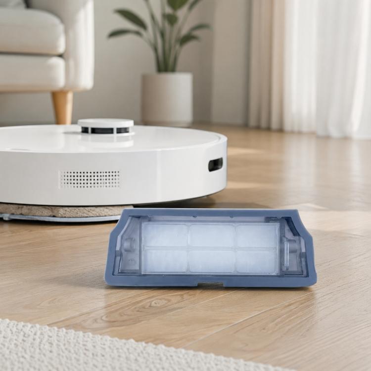 Robot vacuum mop pad module replacement, blue plastic frame with clear pad