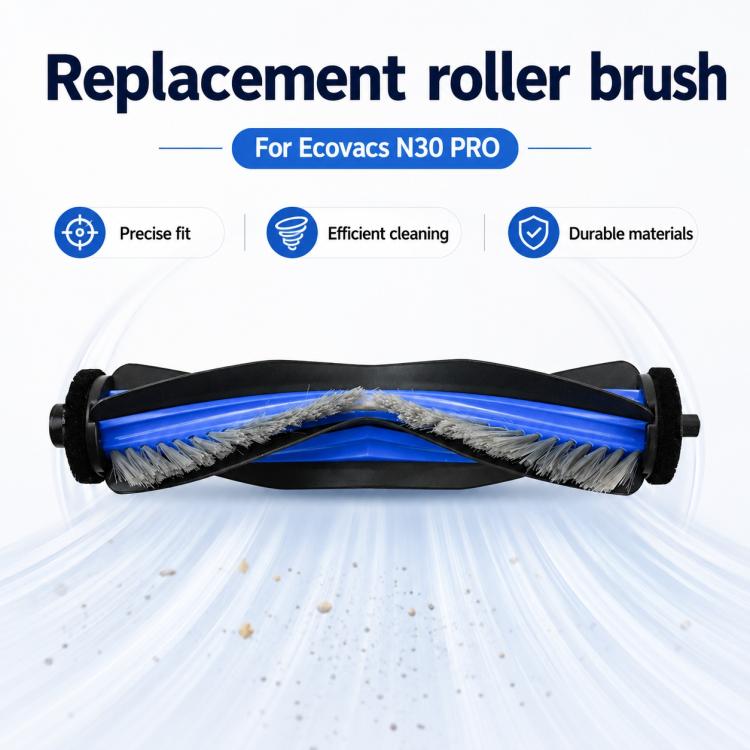 Replacement main roller brush for robot vacuums with blue and gray bristles