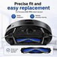 Robot vacuum with installed replacement roller brush featuring blue bristle core
