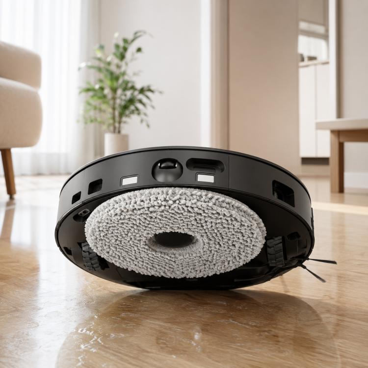 Robot vacuum mop pad attachment, gray microfiber round pad