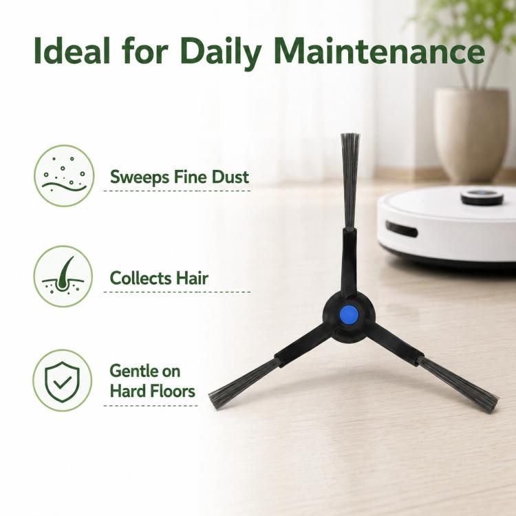 Robot vacuum replacement side brush assembly for daily maintenance on hard floors