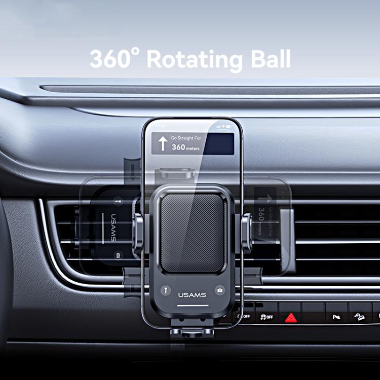 Car air vent phone holder with 360-degree rotating ball joint and adjustable grip