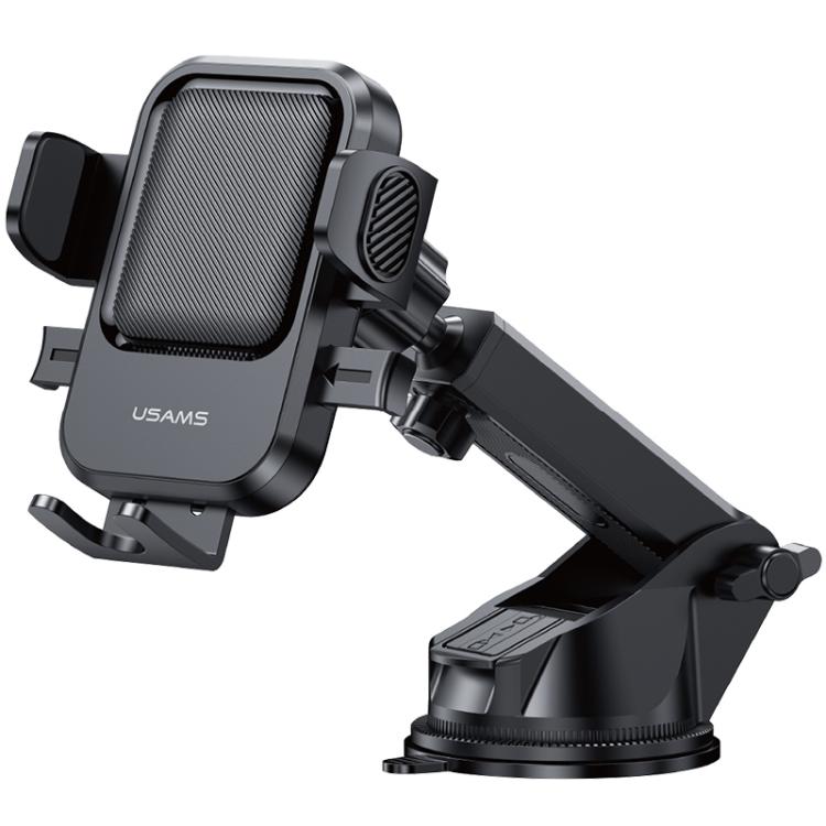 USAMS one-touch car phone holder with textured grip and clamp arms