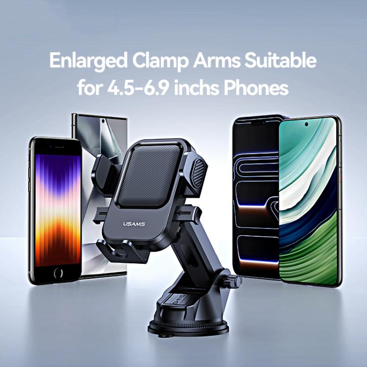 Car phone holder with large clamp arms for 4.5–6.9 in phones