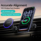 Wireless car phone charger holder with magnetic mount holding a charging phone on air vent.