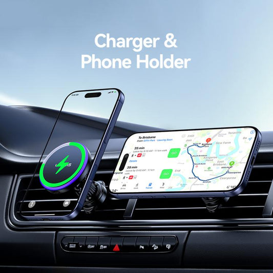 USAMS CD277 15W Magnetic Wireless Charging Car  Air Vent Phone Holder, CD277