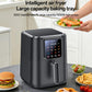 Black 6L air fryer with touch screen and front pull handle