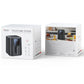 Air fryer retail box set with black unit shown on packaging
