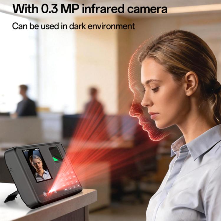 Yesido KM30 2.8 inch Screen Face Fingerprint Recognition Attendance Machine, EU Plug, UK Plug