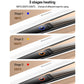 Hair straightener handle showing three temperature stage lights on panel