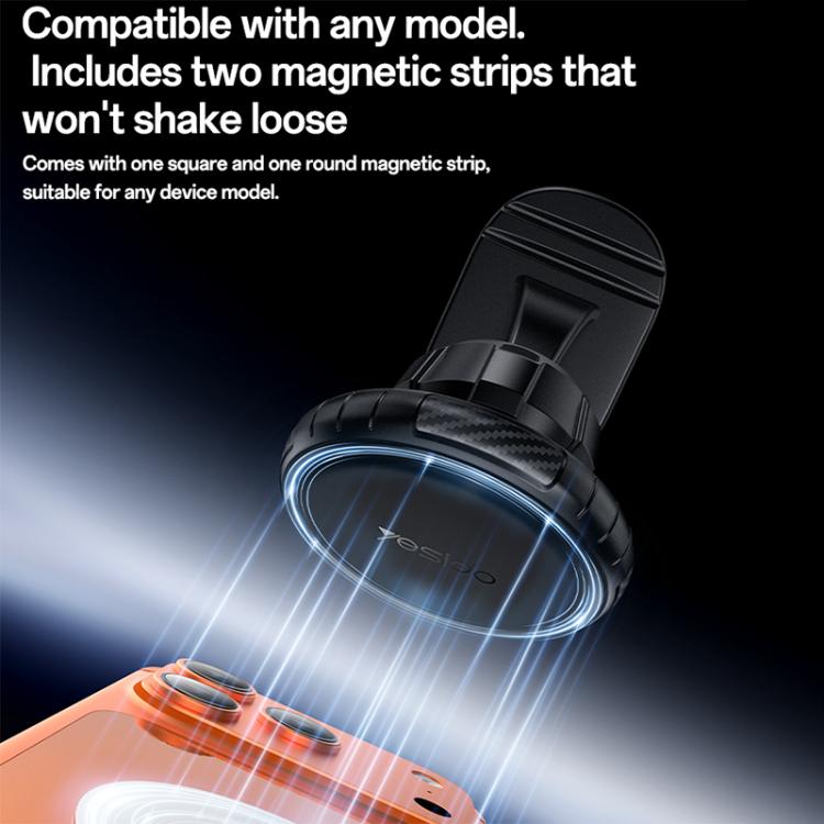 Black magnetic phone holder base with two magnetic strips for dashboard mounting