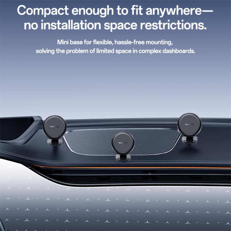 Compact car dashboard magnetic phone holder base with small mounting pads