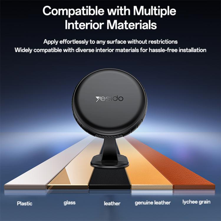 Yesido round magnetic phone holder base with compatibility pads for interior materials