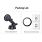 Magnetic dashboard phone holder with suction cup and pivoting arm, black circular mount