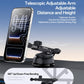 Black phone holder with telescopic adjustable arm and 180° up/down tilt