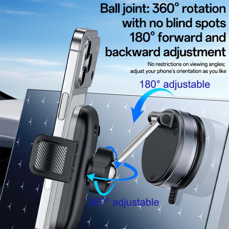 Car phone holder with ball joint for 360-degree rotation and adjustable viewing angles